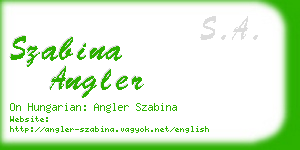 szabina angler business card